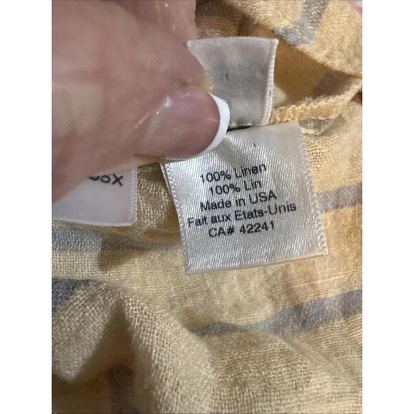 Stark X Striped Small 100% Linen Minimalist Organic Luxury Natural Blouse Small - Picture 5 of 15